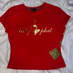 Baby Phat Red Tee with Gold Logo